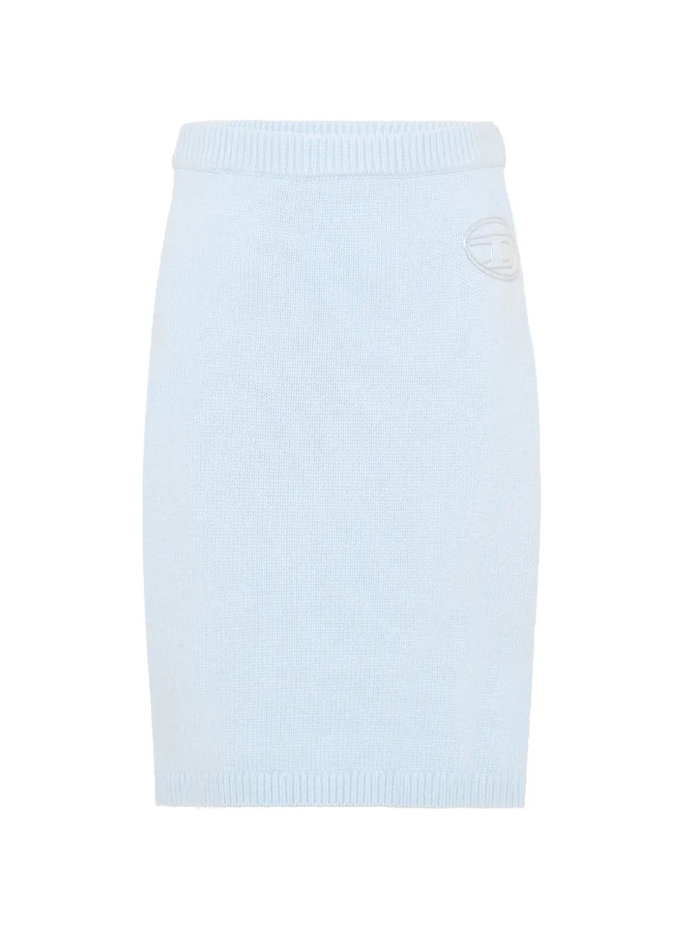 Diesel Kids logo-patch knitted skirt - Blu