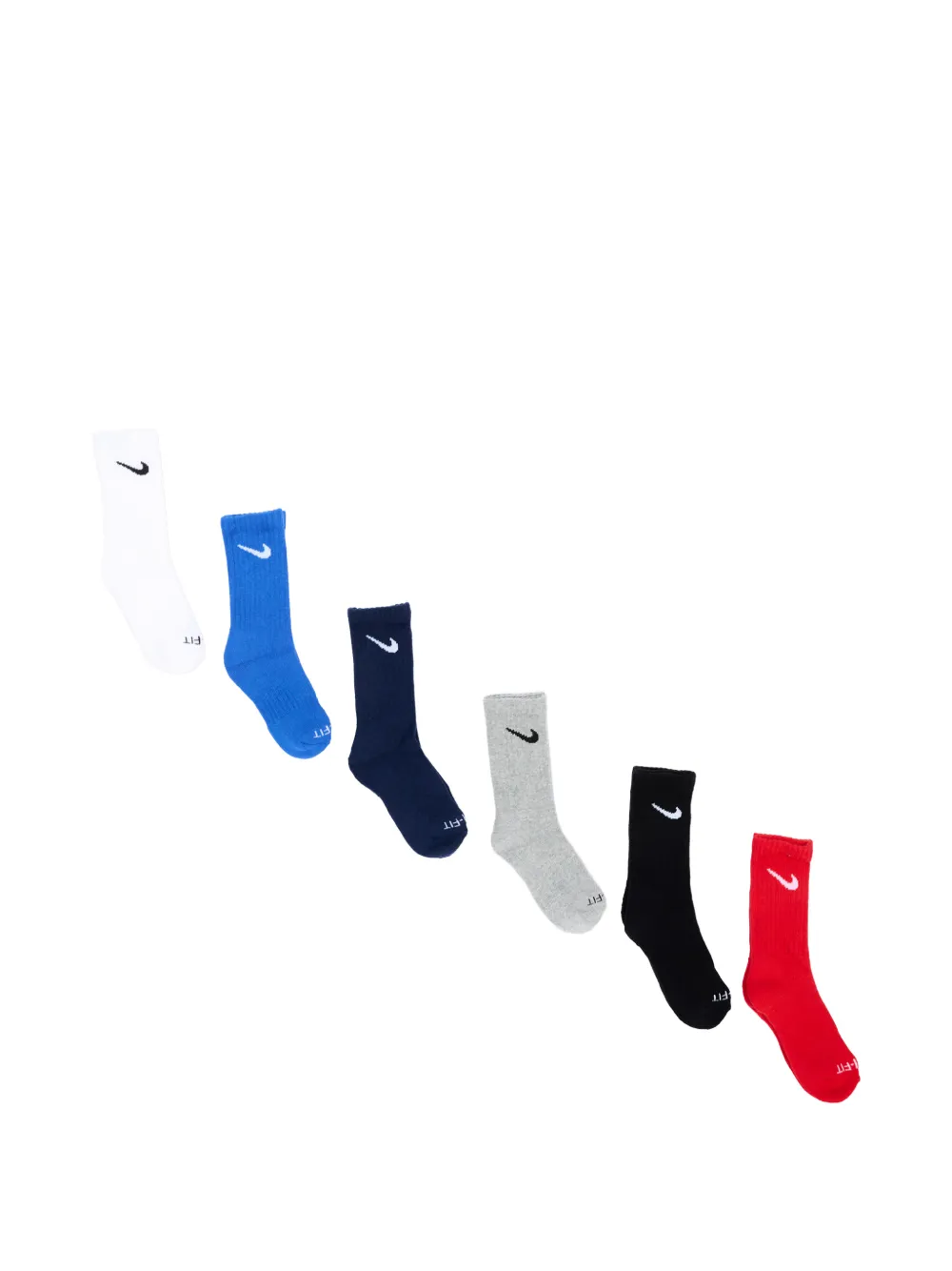 Nike Kids Swoosh logo-embroidered socks set (set of six) - Bianco