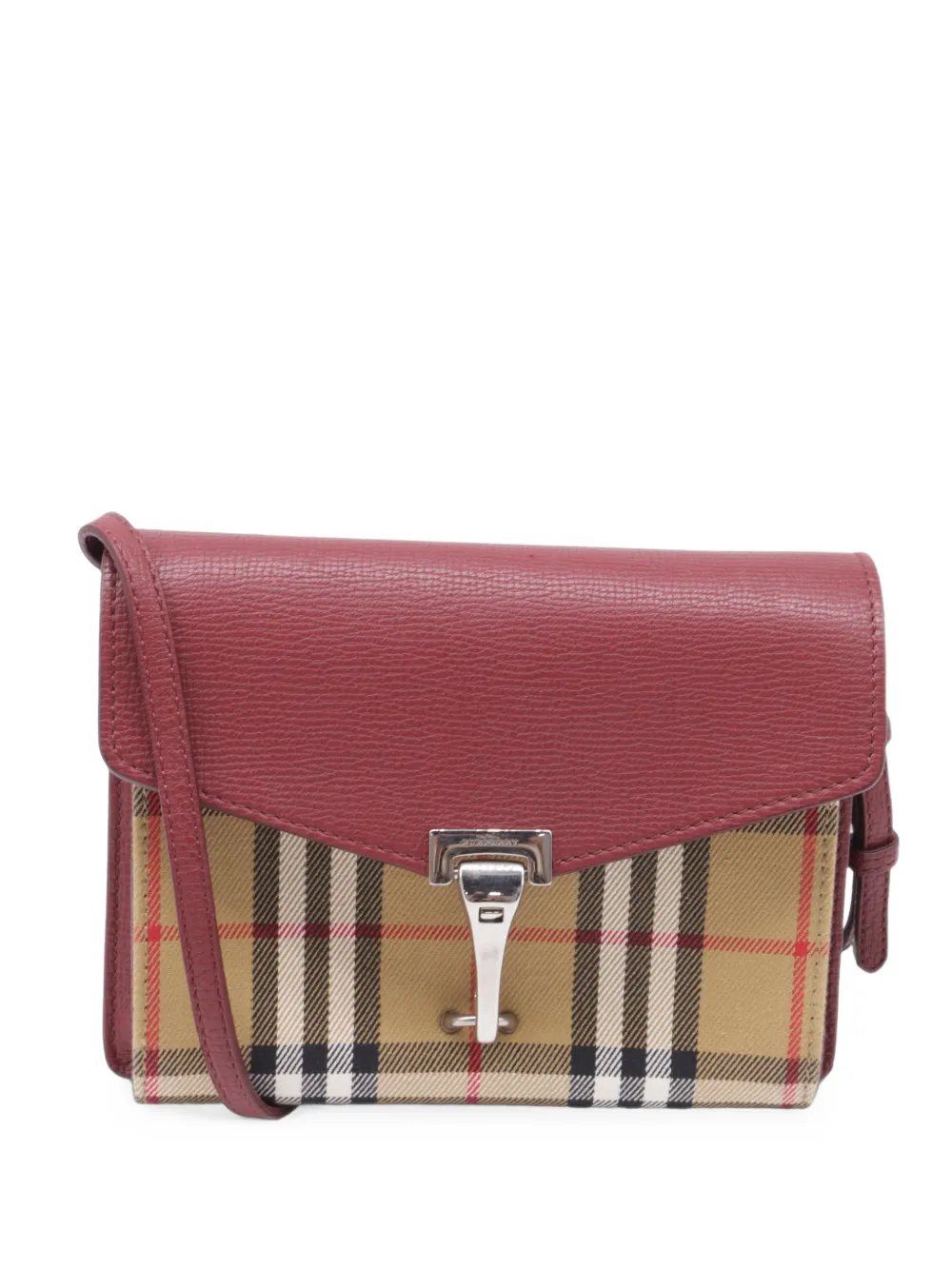 Burberry Pre-Owned Derby House Check Macken crossbody bag - Rosso