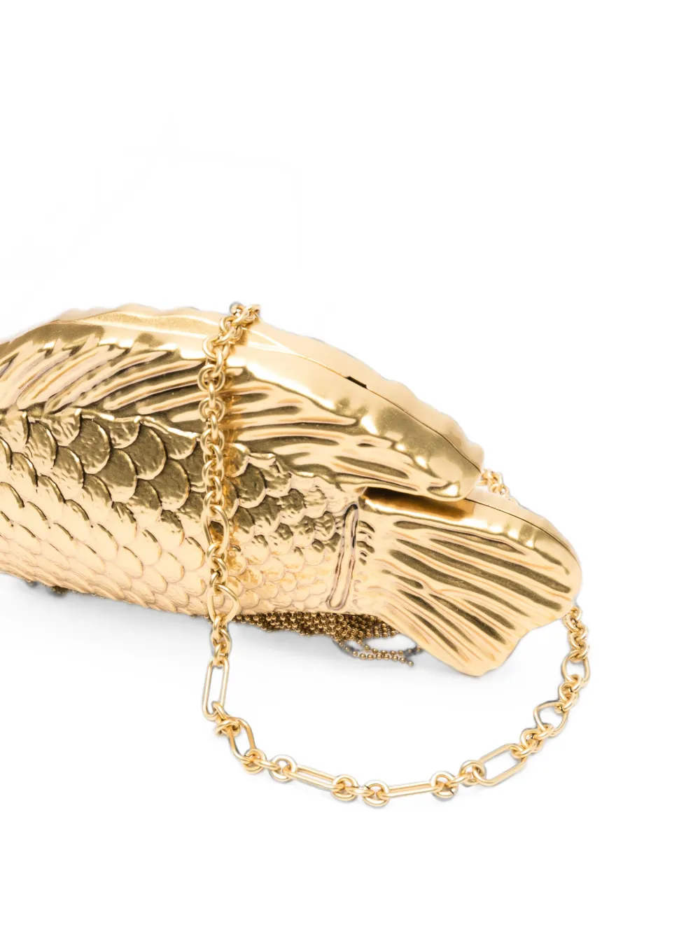 Cult Gaia Neemo visvormige clutch met franje Goud