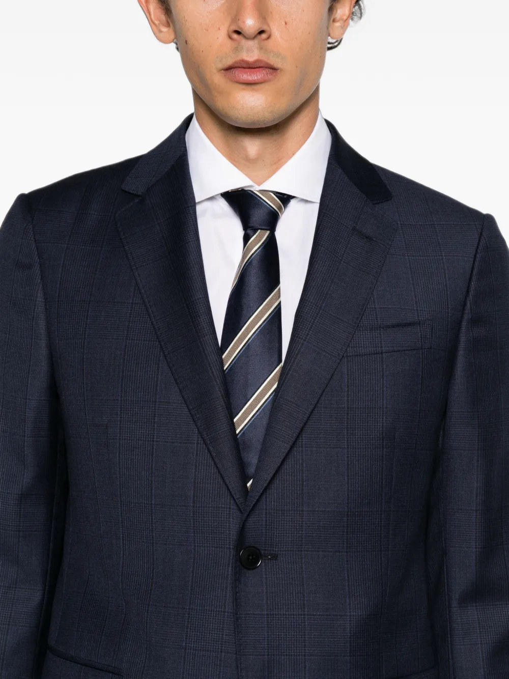 Zegna Prince of Wales check suit Blauw