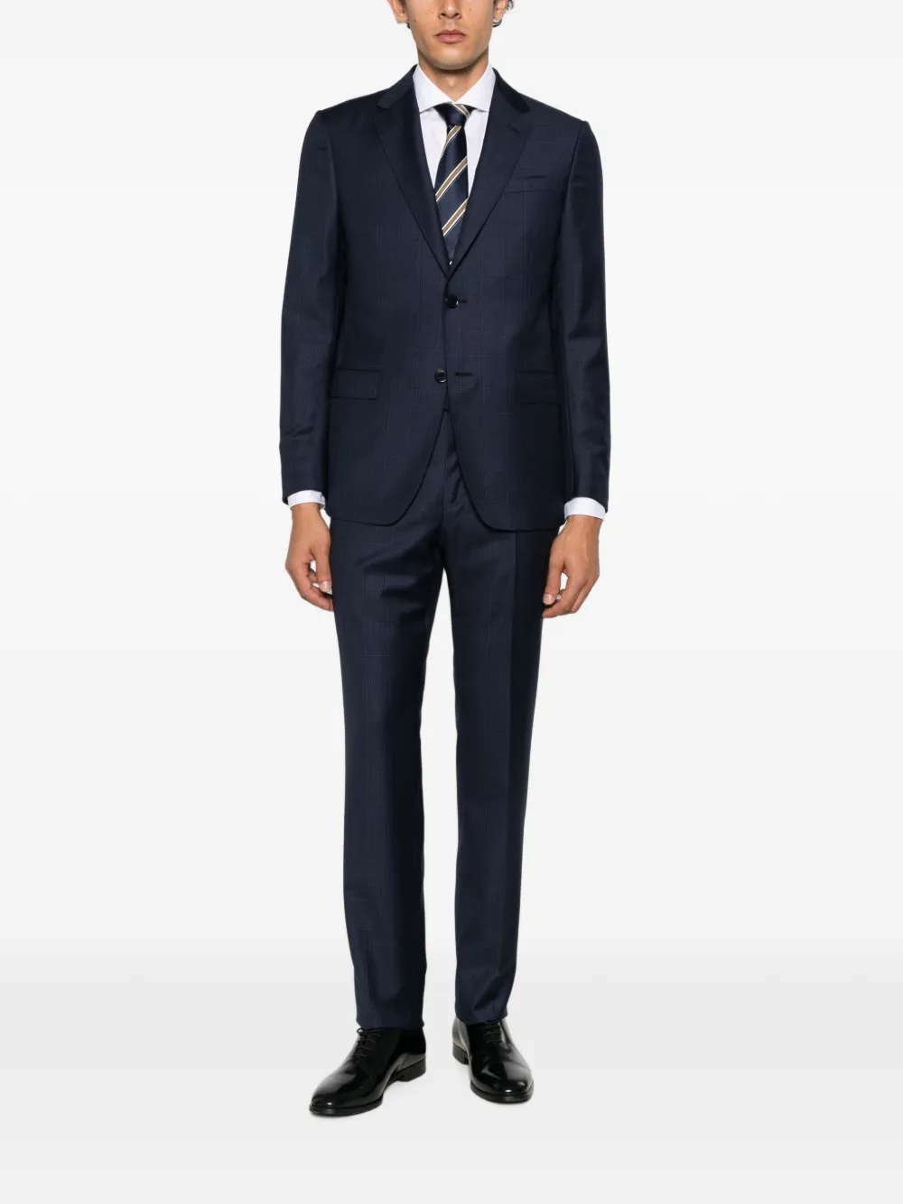 Zegna Prince of Wales check suit Blauw