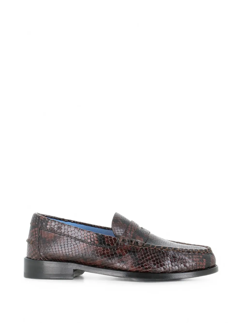 Paul Smith brown snake-effect 'Laida' penny loafers - Marrone