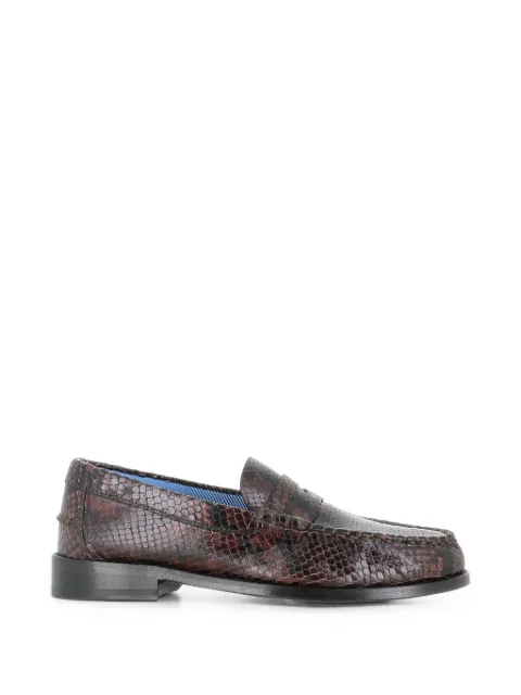Paul Smith brown snake-effect 'Laida' penny loafers