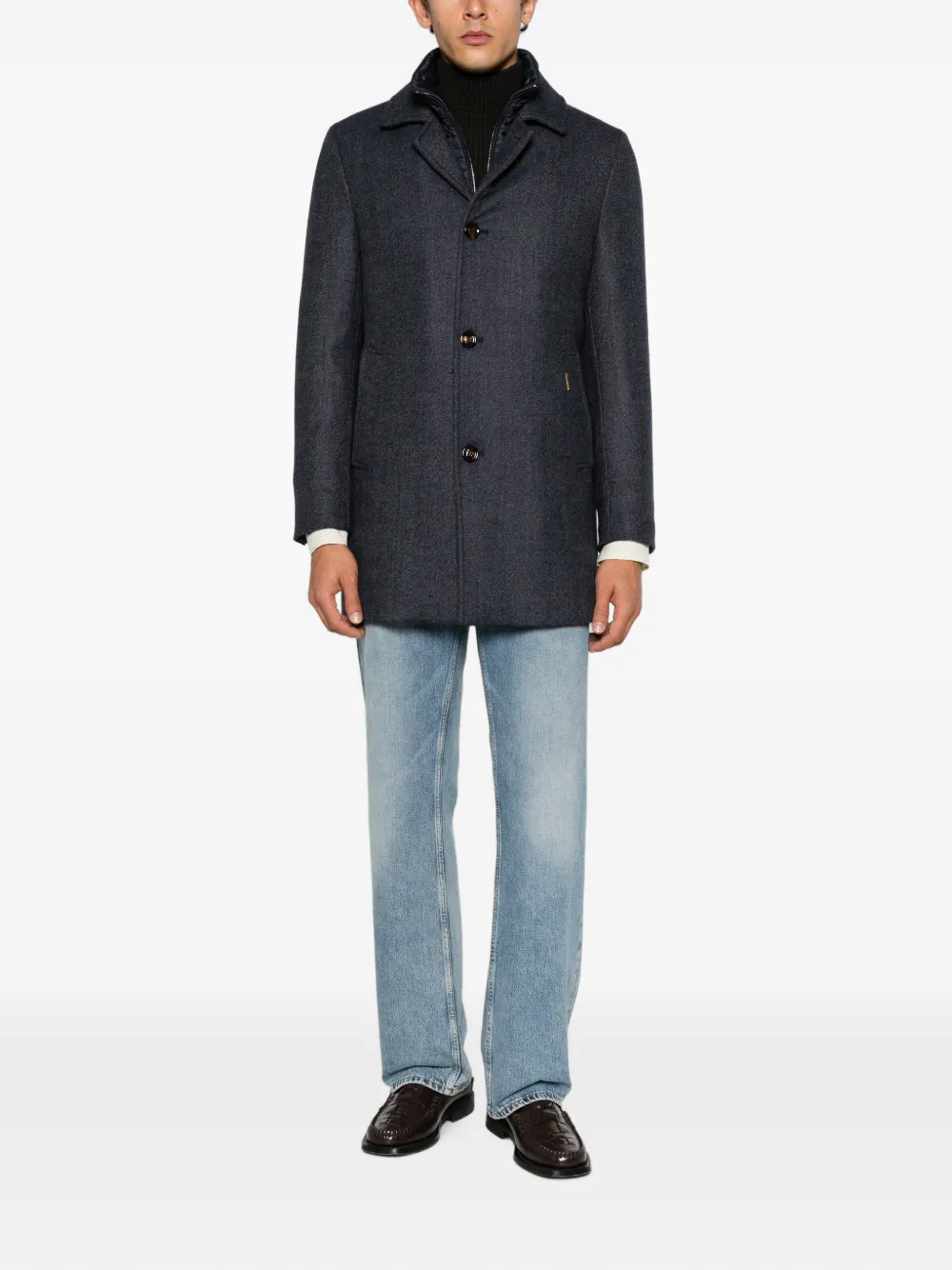 Moorer Wollen jas Blauw