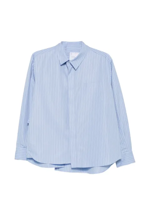 sacai striped panelled shirt