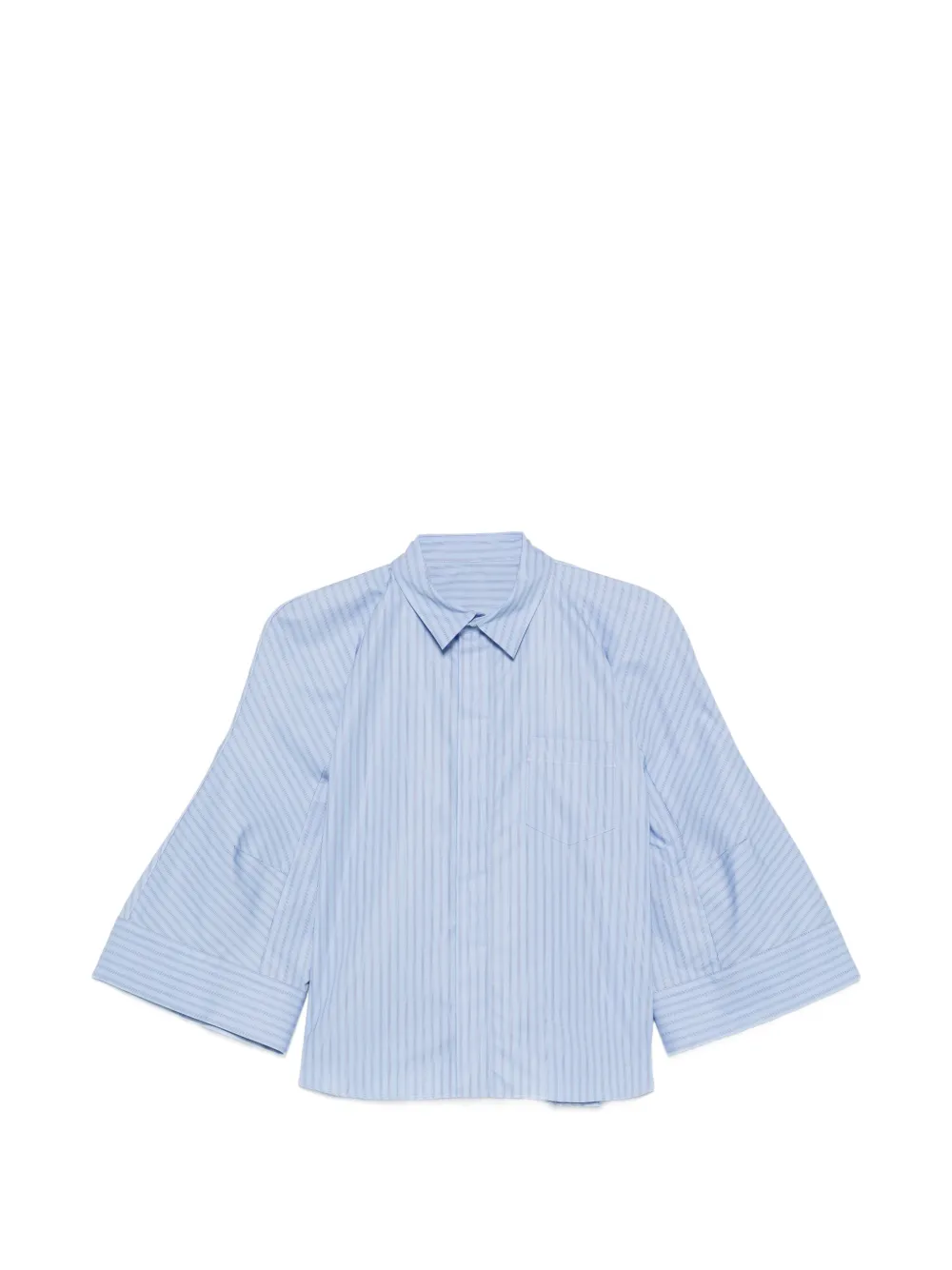 sacai vertical-stripe flared-sleeve shirt - Blu
