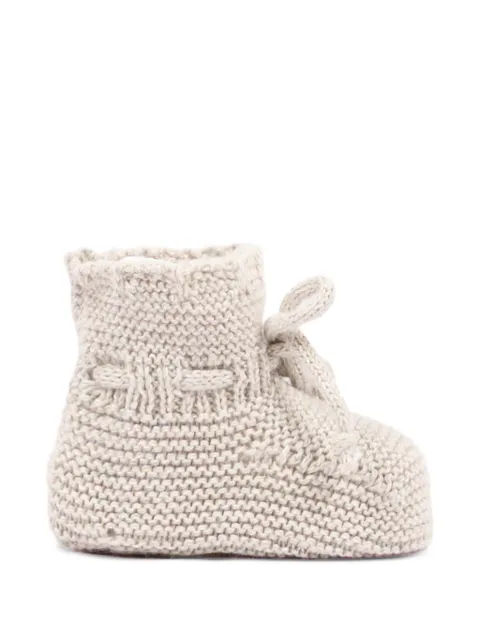 Martin Aranda chunky-knit tie-fastening slippers