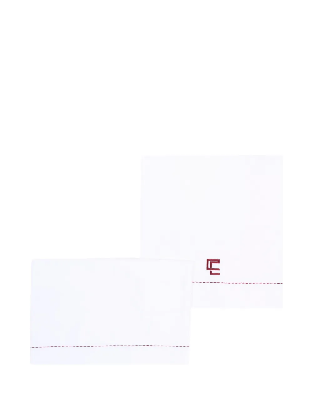 Colorichiari logo-embroidered stitched-trim sheets (set of two) - Bianco