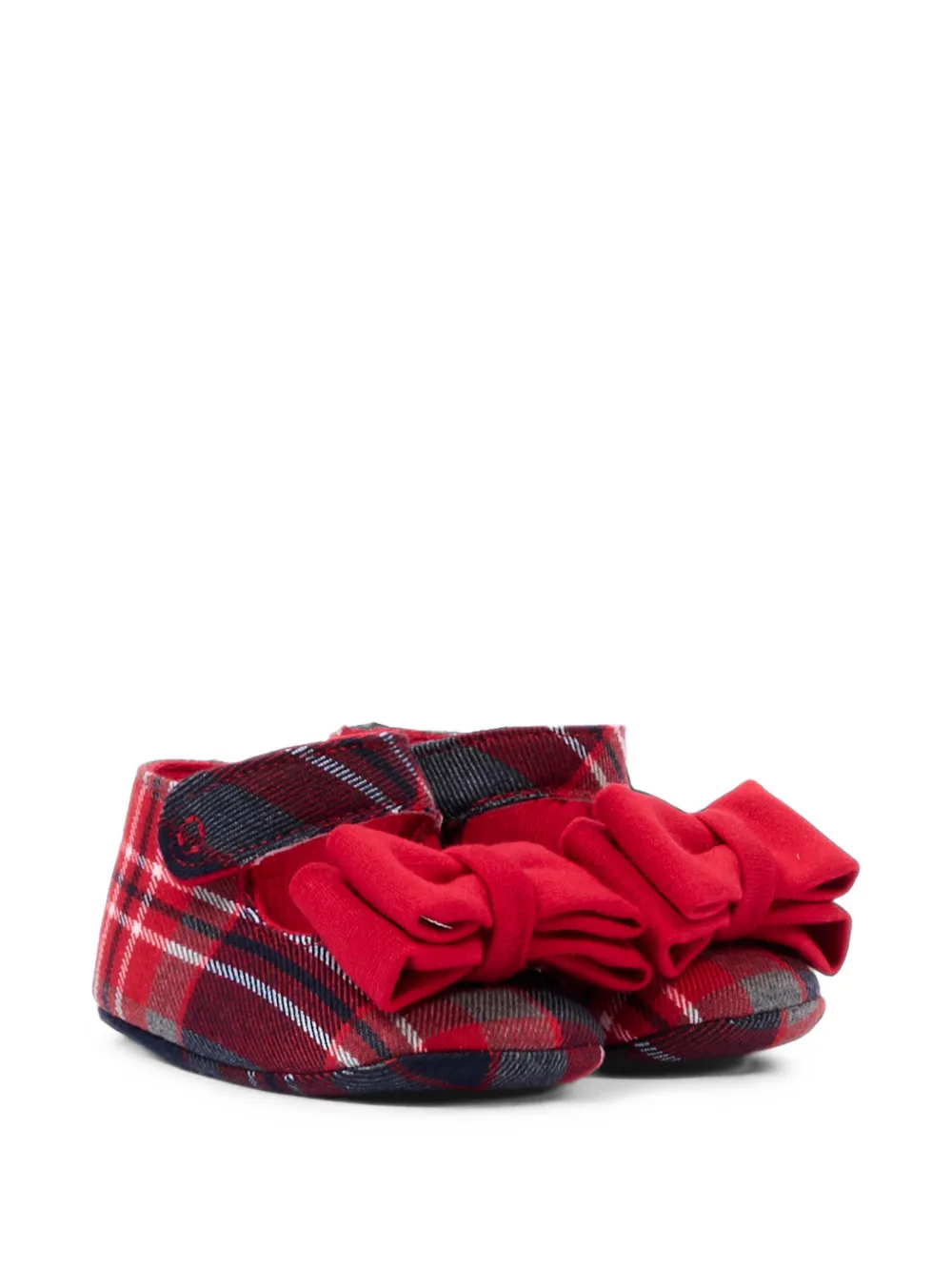 Colorichiari bow-detail tartan ballet flats - Rosso