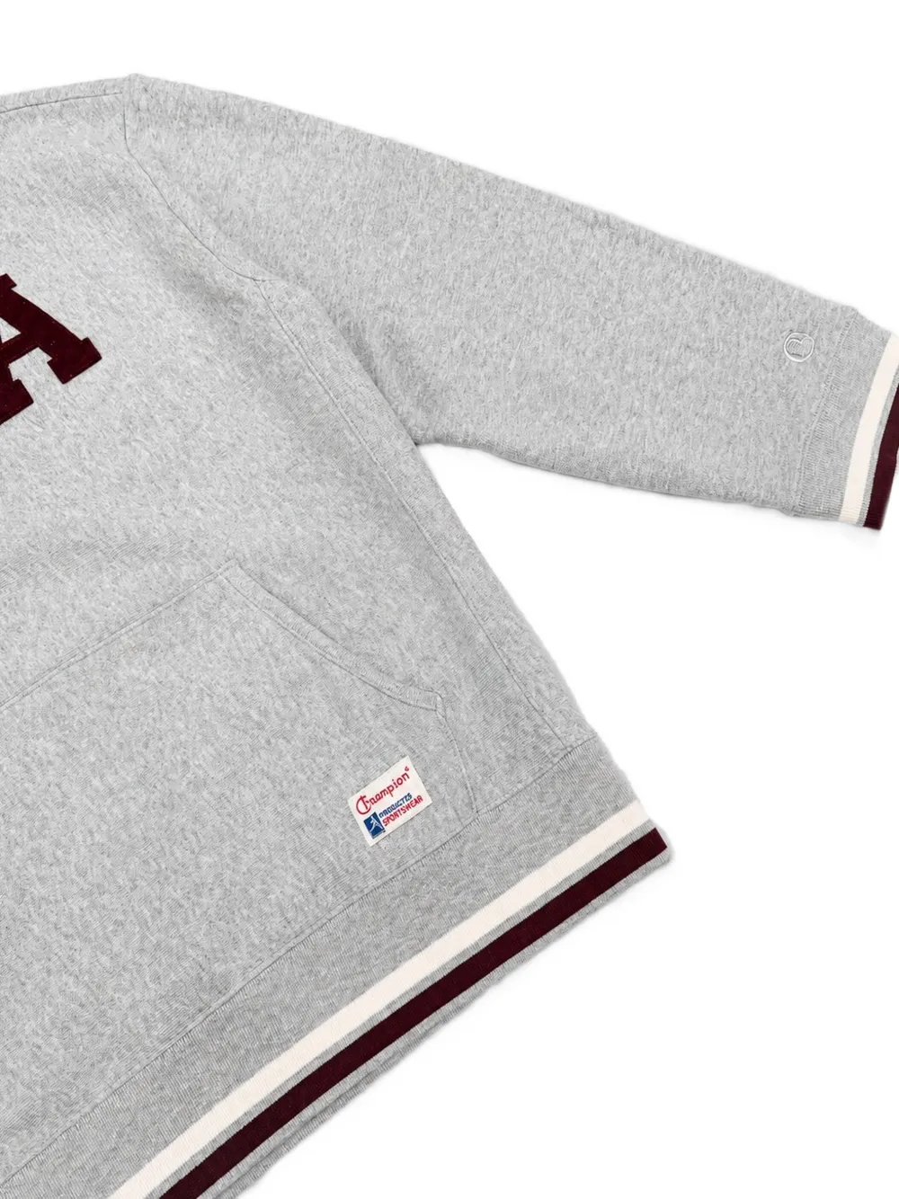 Champion Sweater met logoprint en polokraag Grijs