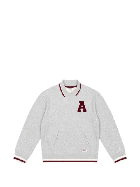 Champion polo-collar logo-patch sweatshirt