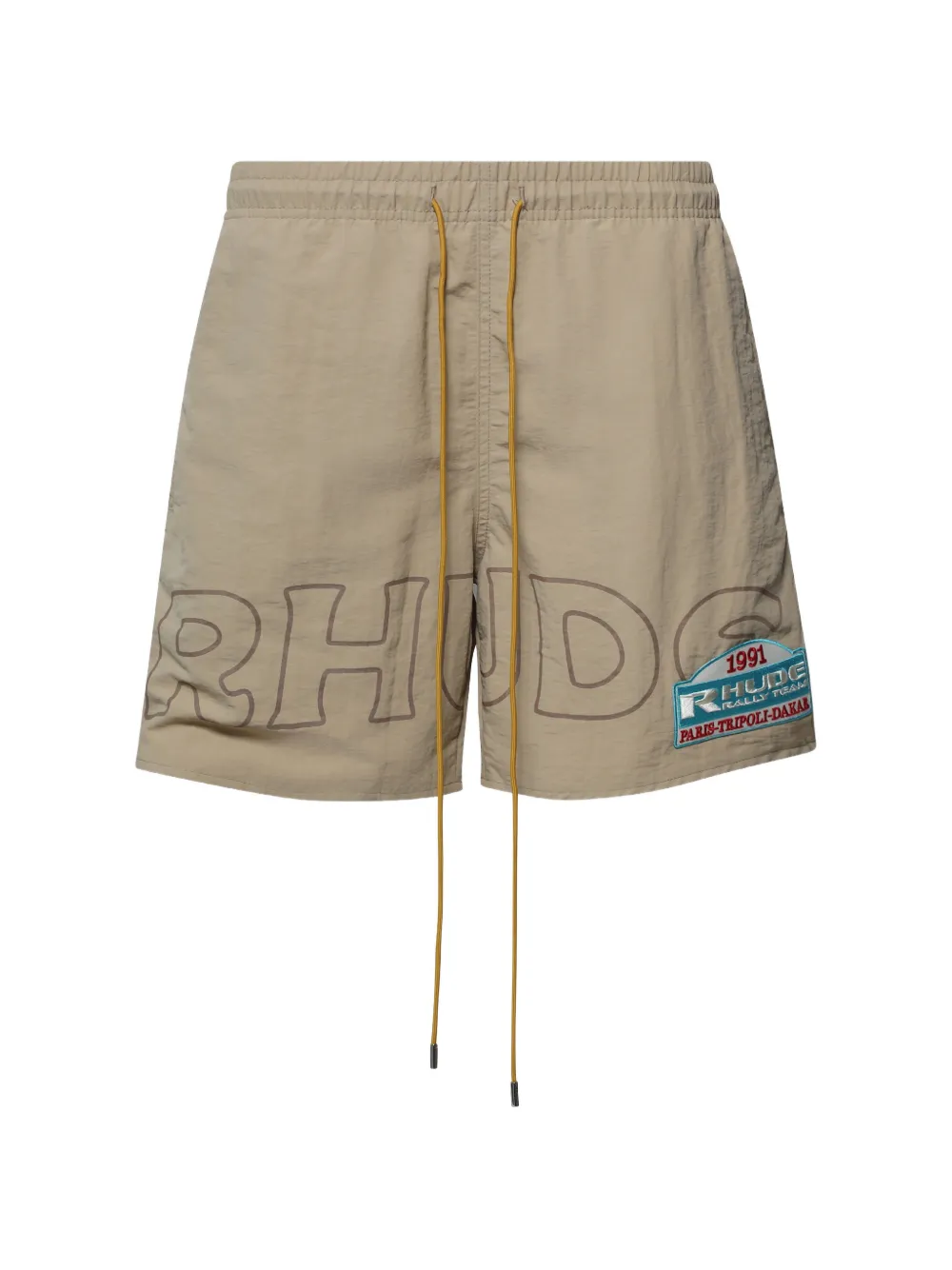 RHUDE Tripoli Rally Team logo-print shorts - Toni neutri