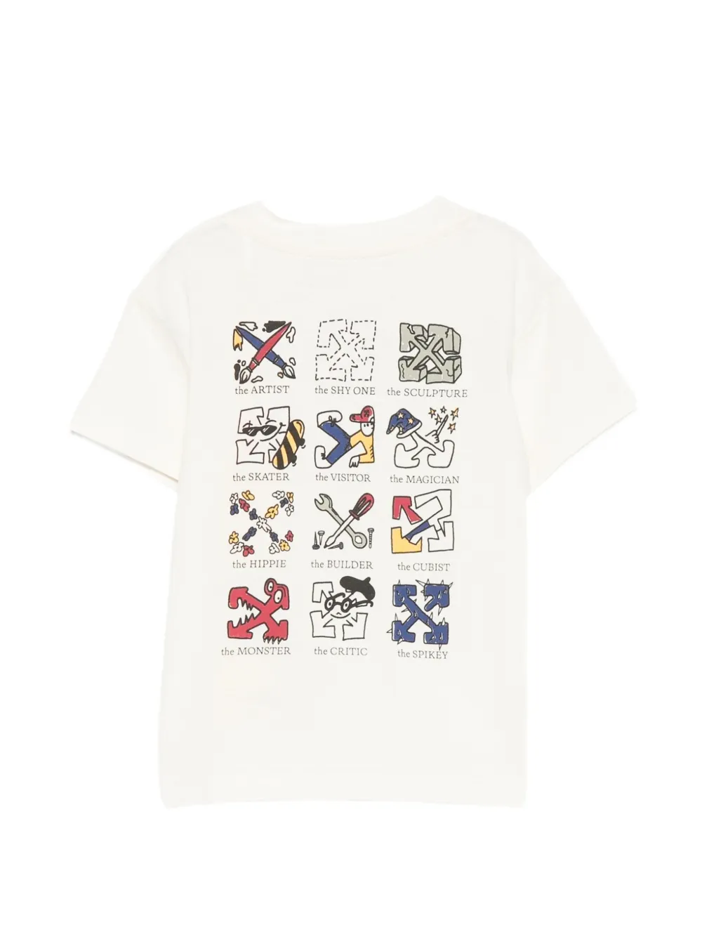 Off-White Kids T-shirt met grafische print Beige