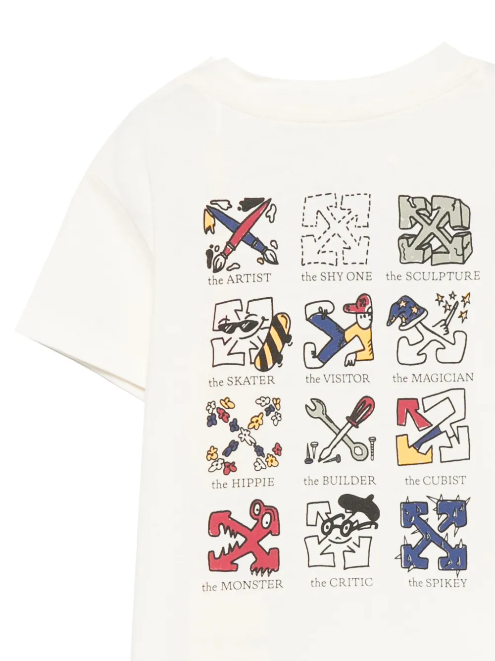 Off-White Kids T-shirt met grafische print Beige