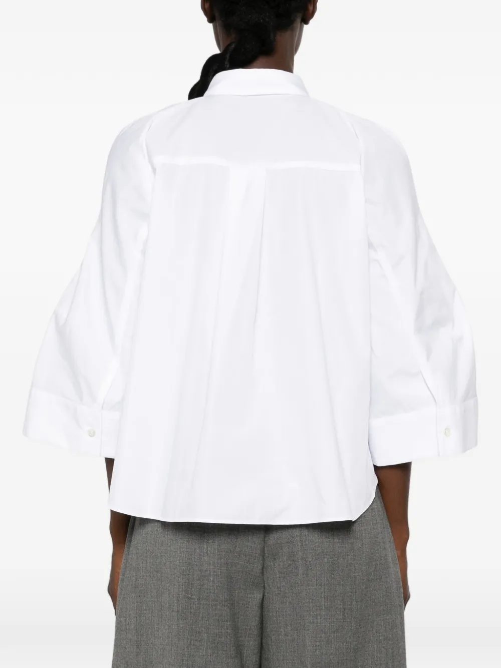 sacai Katoenen blouse met flared mouwen Wit