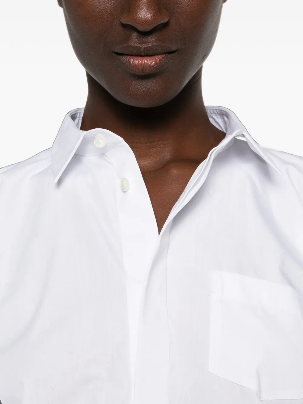 sacai Katoenen blouse met flared mouwen Wit
