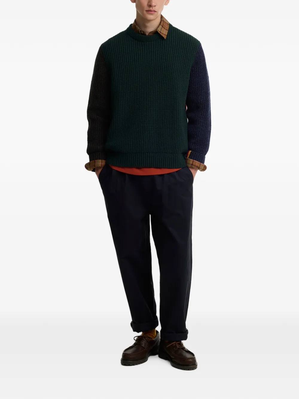 Barbour x Paul Smith kabelgebreide trui Groen