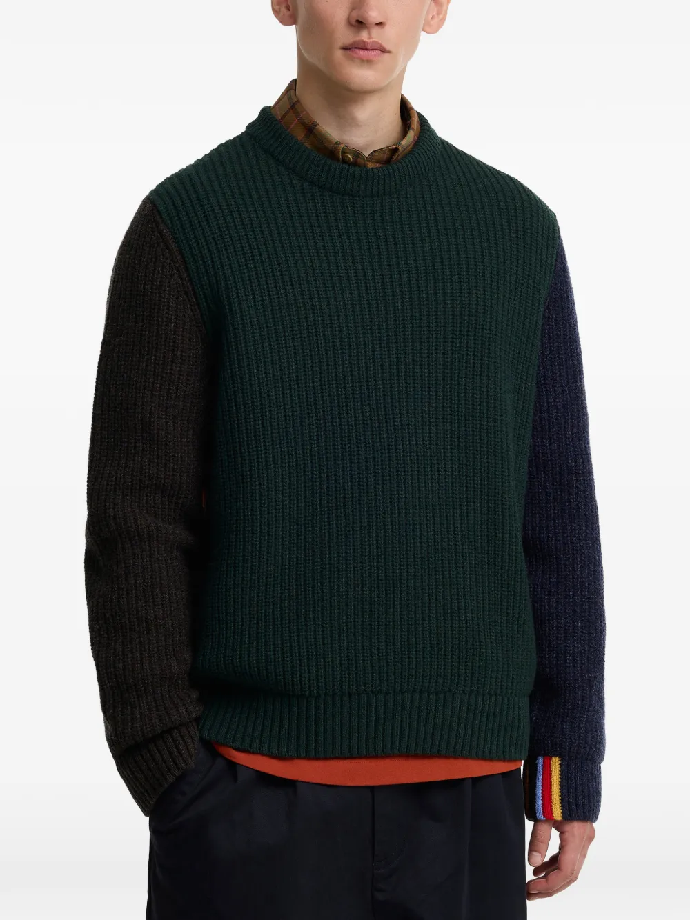 Barbour x Paul Smith kabelgebreide trui Groen