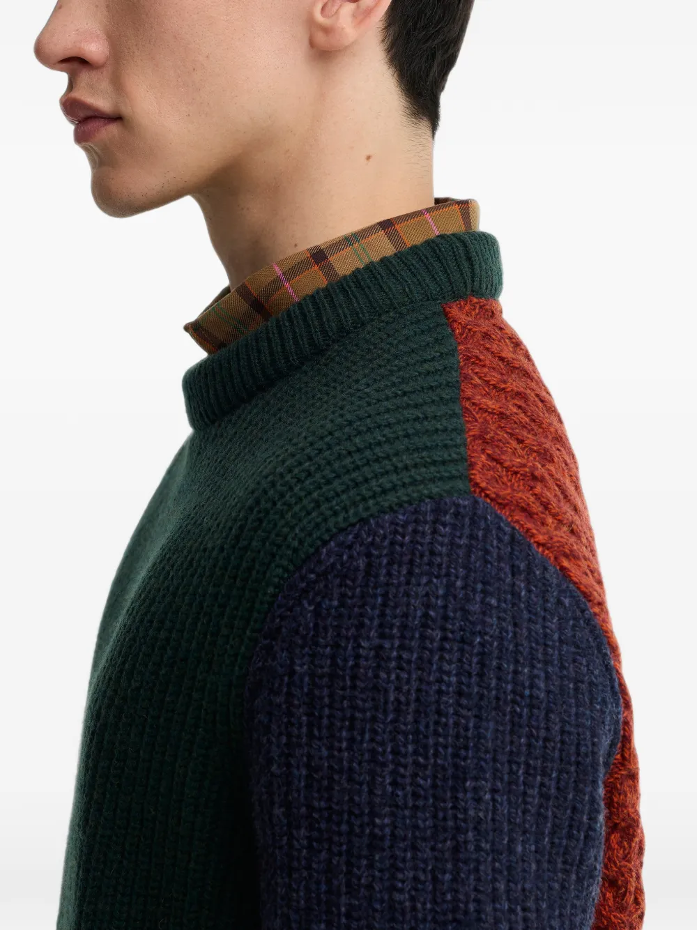 Barbour x Paul Smith kabelgebreide trui Groen