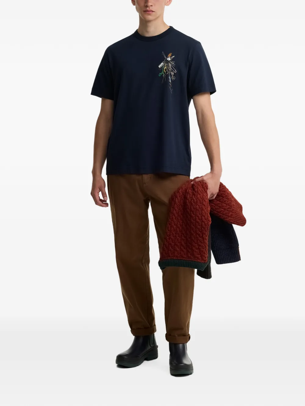 Barbour x Paul Smith T-shirt met print Blauw