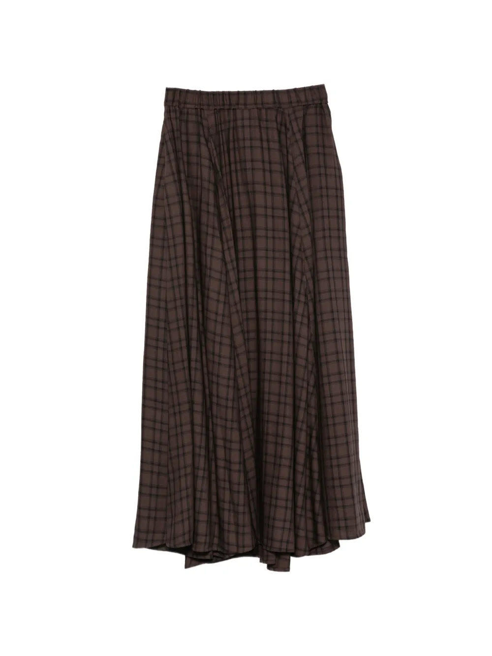 ASPESI checked flared midi skirt Bruin