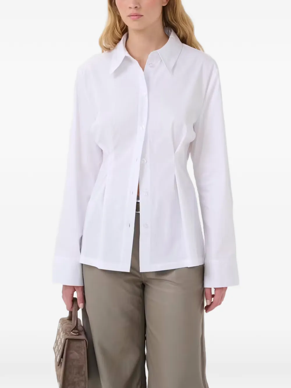 Gestuz Gzopy blouse met geplooide taille Wit