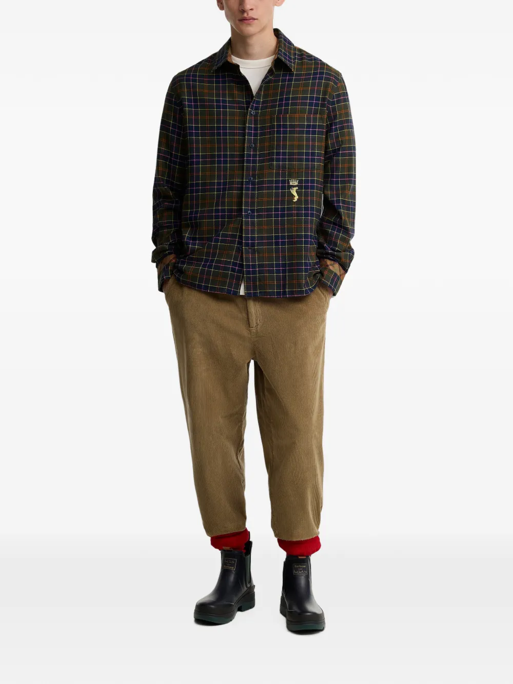 Barbour x Paul Smith overhemd met geborduurd logo en tartan-ruit Groen