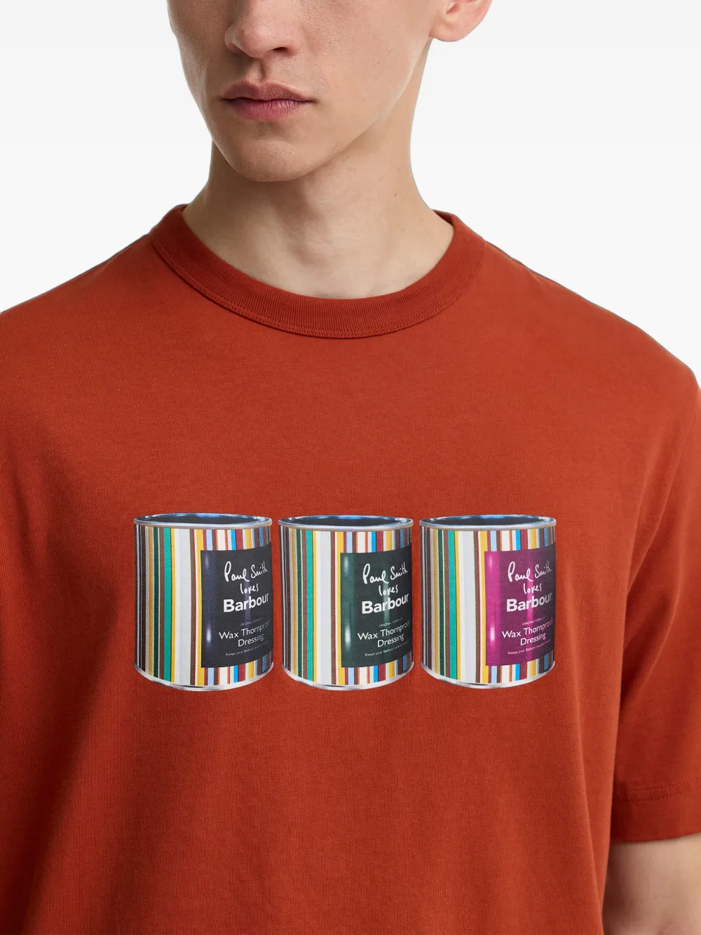 Barbour x Paul Smith T-shirt met print Rood
