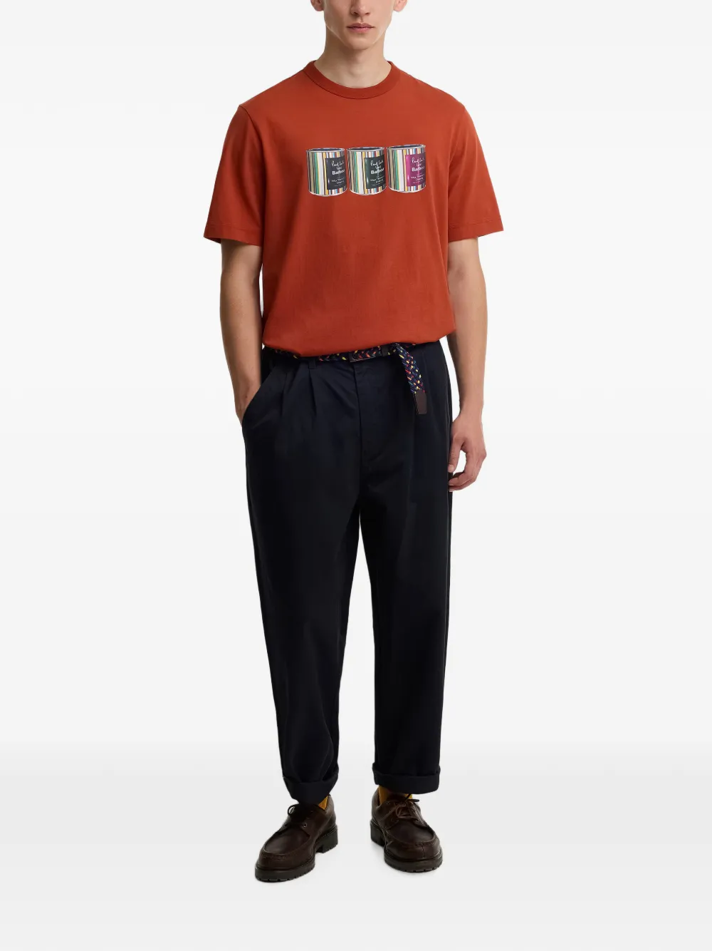 Barbour x Paul Smith T-shirt met print Rood