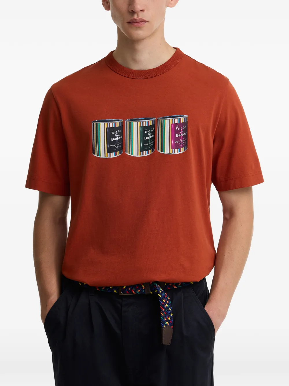 Barbour x Paul Smith T-shirt met print Rood