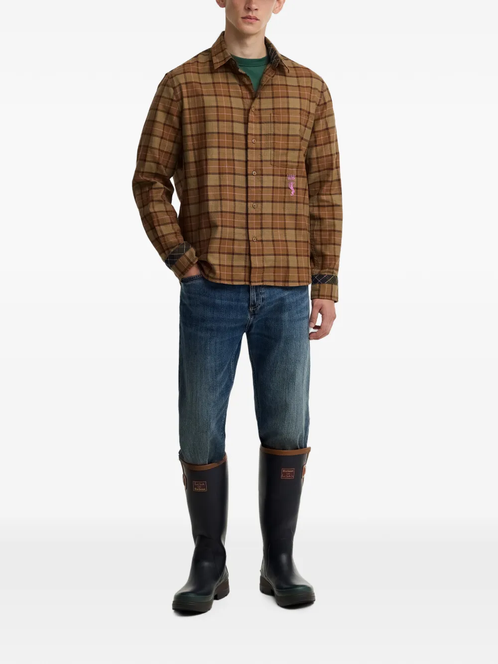 Barbour x Paul Smith overhemd met tartan-ruit en lange mouwen Bruin