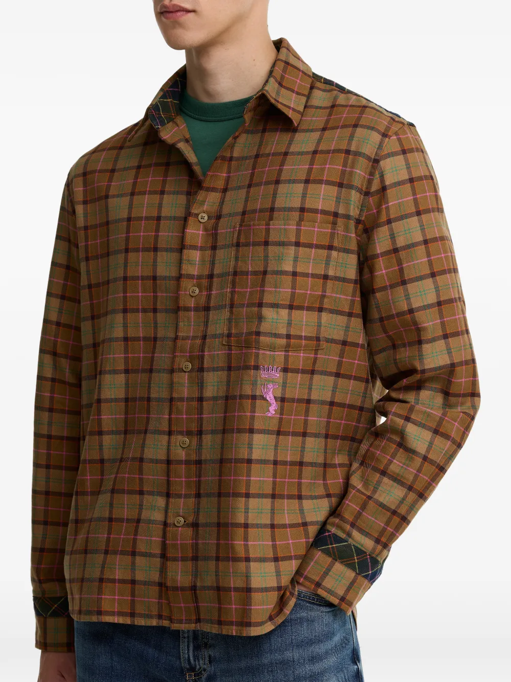 Barbour x Paul Smith overhemd met tartan-ruit en lange mouwen Bruin