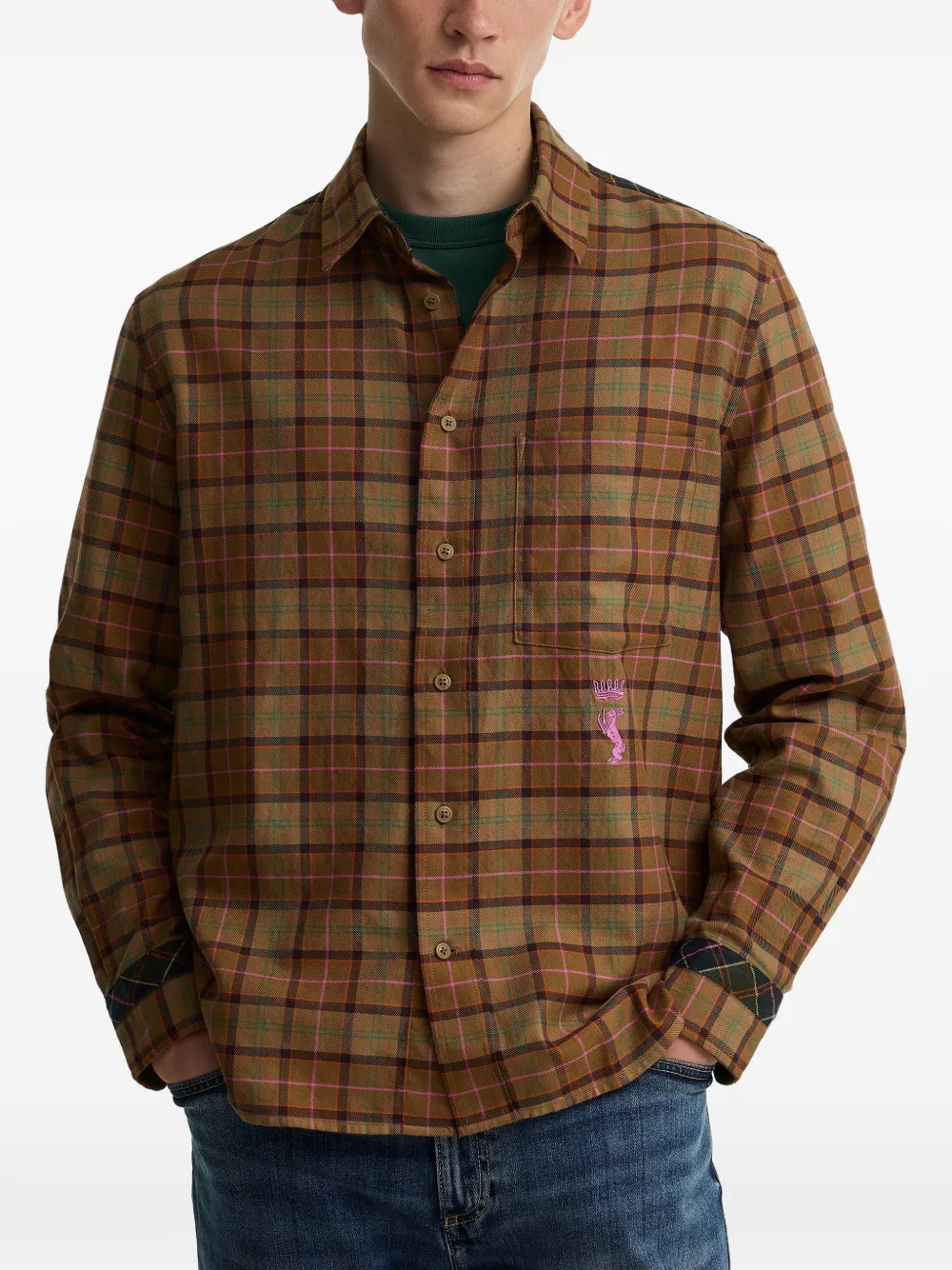 Barbour x Paul Smith overhemd met tartan-ruit en lange mouwen Bruin