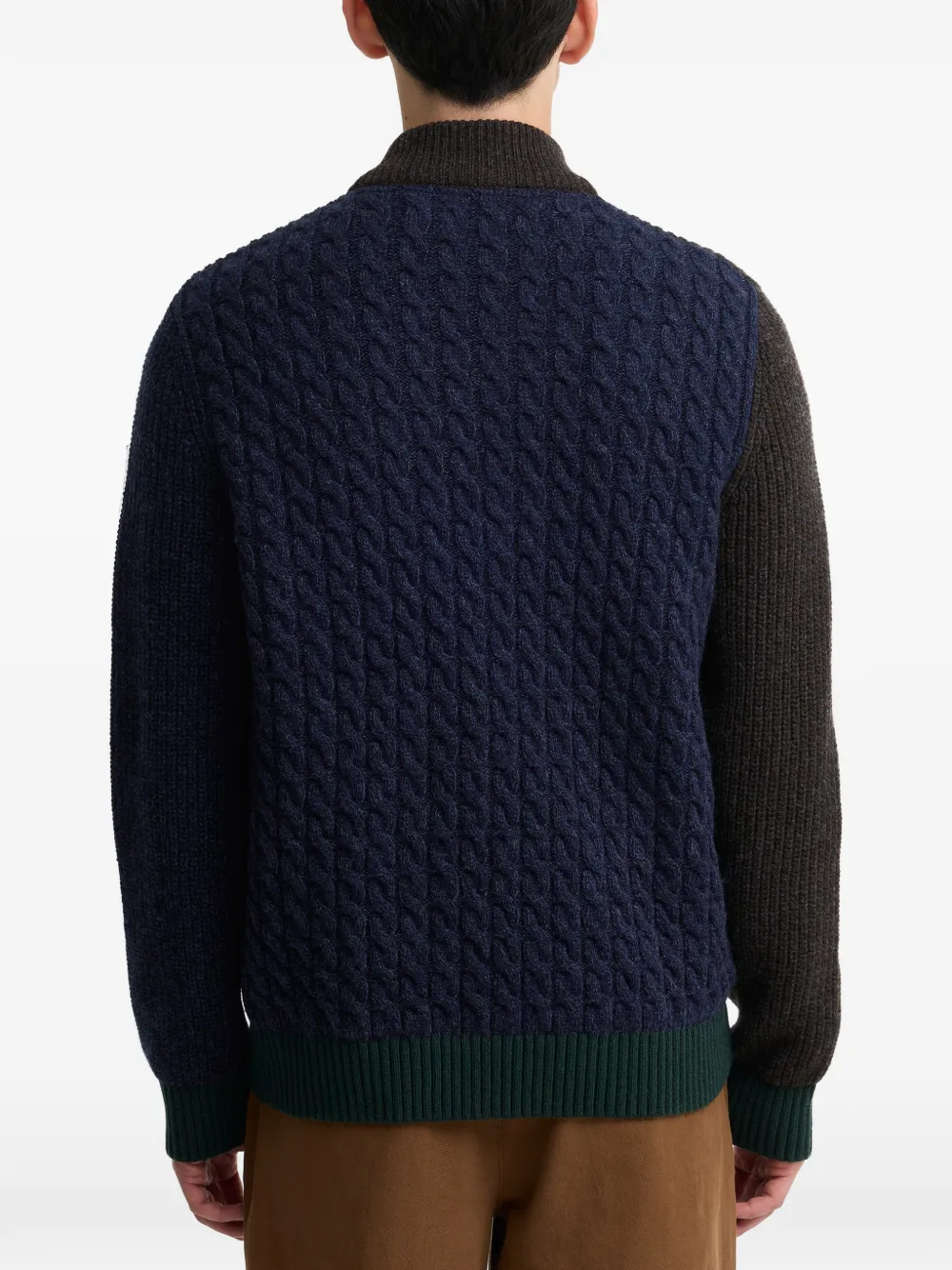 Barbour x Paul Smith Gamefair kabelgebreid vest met rits Bruin