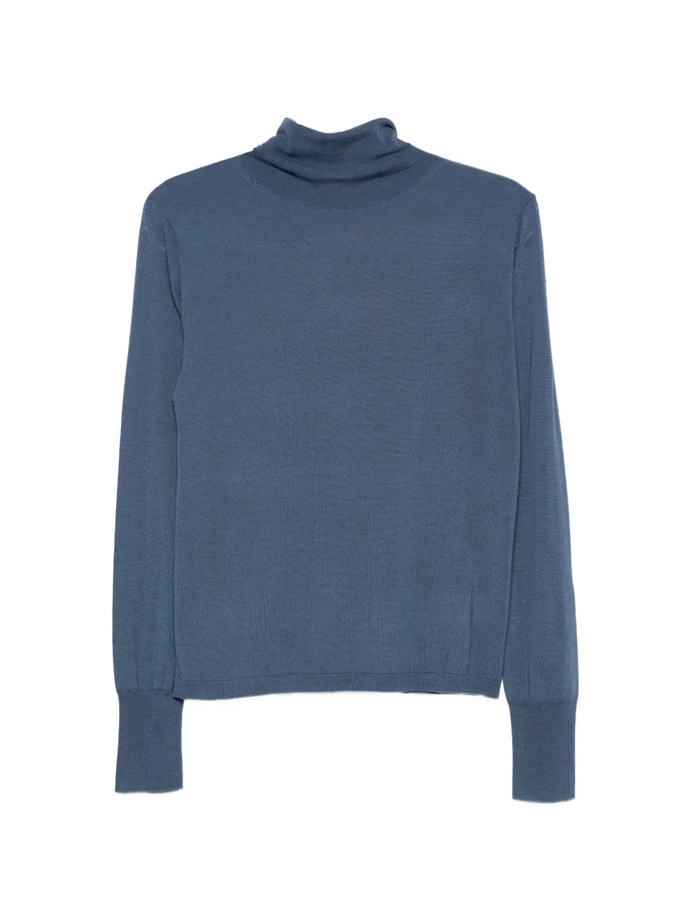 ASPESI Roll-neck Wool Sweater in Blue, view 2
