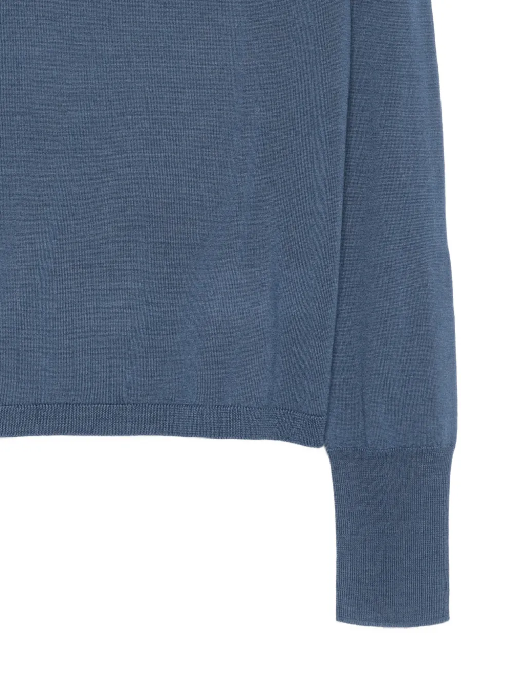 ASPESI Roll-neck Wool Sweater in Blue, view 3