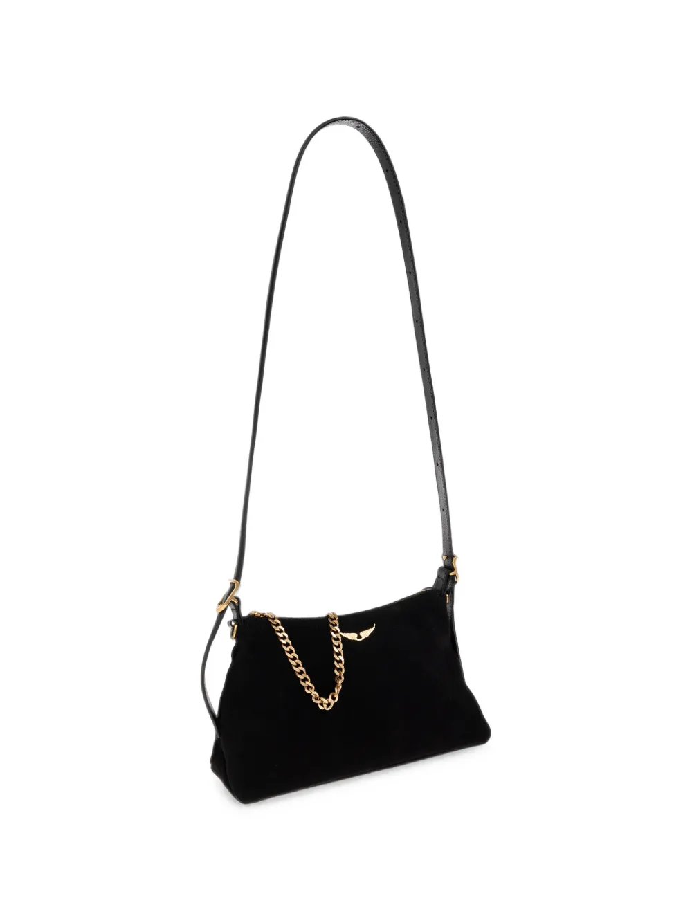 Zadig&Voltaire Suede bag with logo Zwart