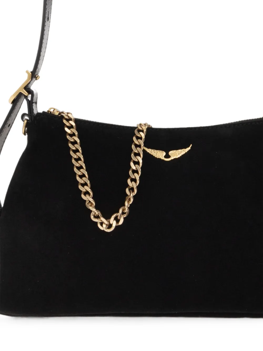 Zadig&Voltaire Suede bag with logo Zwart