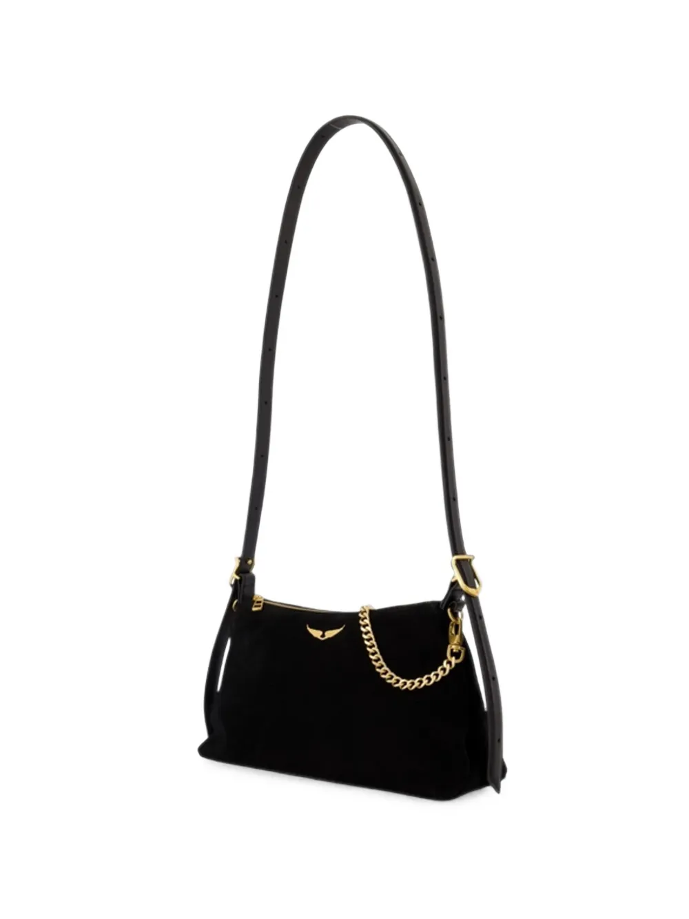 Zadig&Voltaire Suede bag with logo Zwart