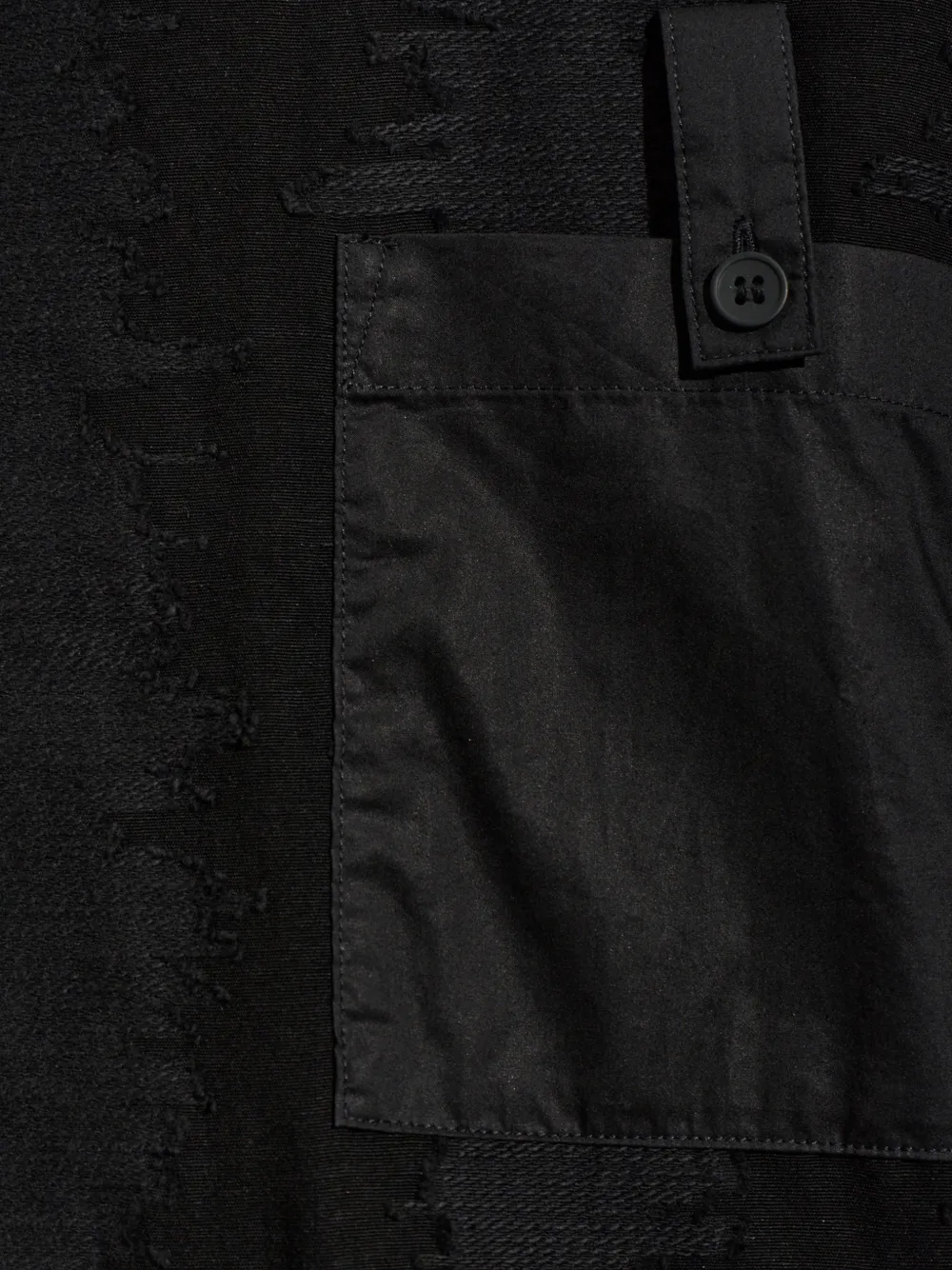Y-3 Deco Stitch overhemd met gerafeld effect en opgestikte zak Zwart