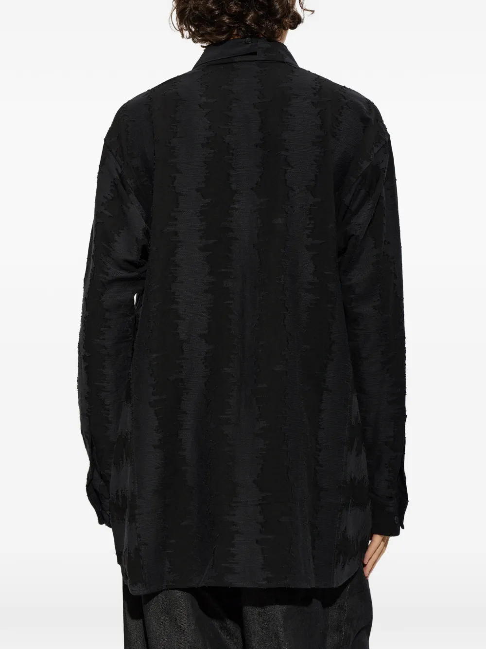Y-3 Deco Stitch overhemd met gerafeld effect en opgestikte zak Zwart