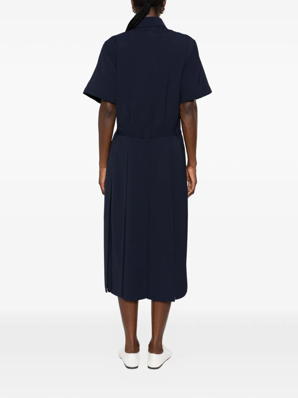 Lacoste Geplooide midi-blousejurk met ceintuur Blauw