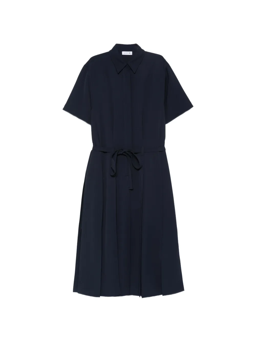 Lacoste pleated belted midi shirt dress