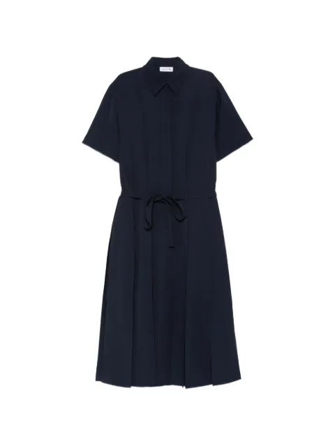 Lacoste pleated belted midi shirt dress