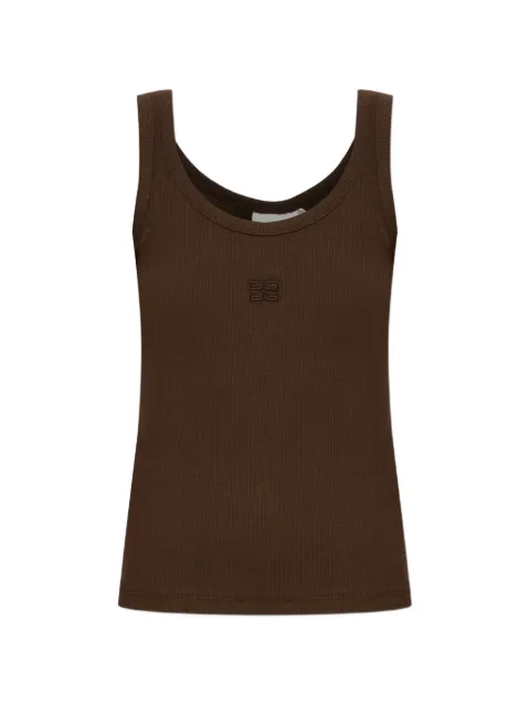 Gestuz ribbed-knit logo-embroidered top