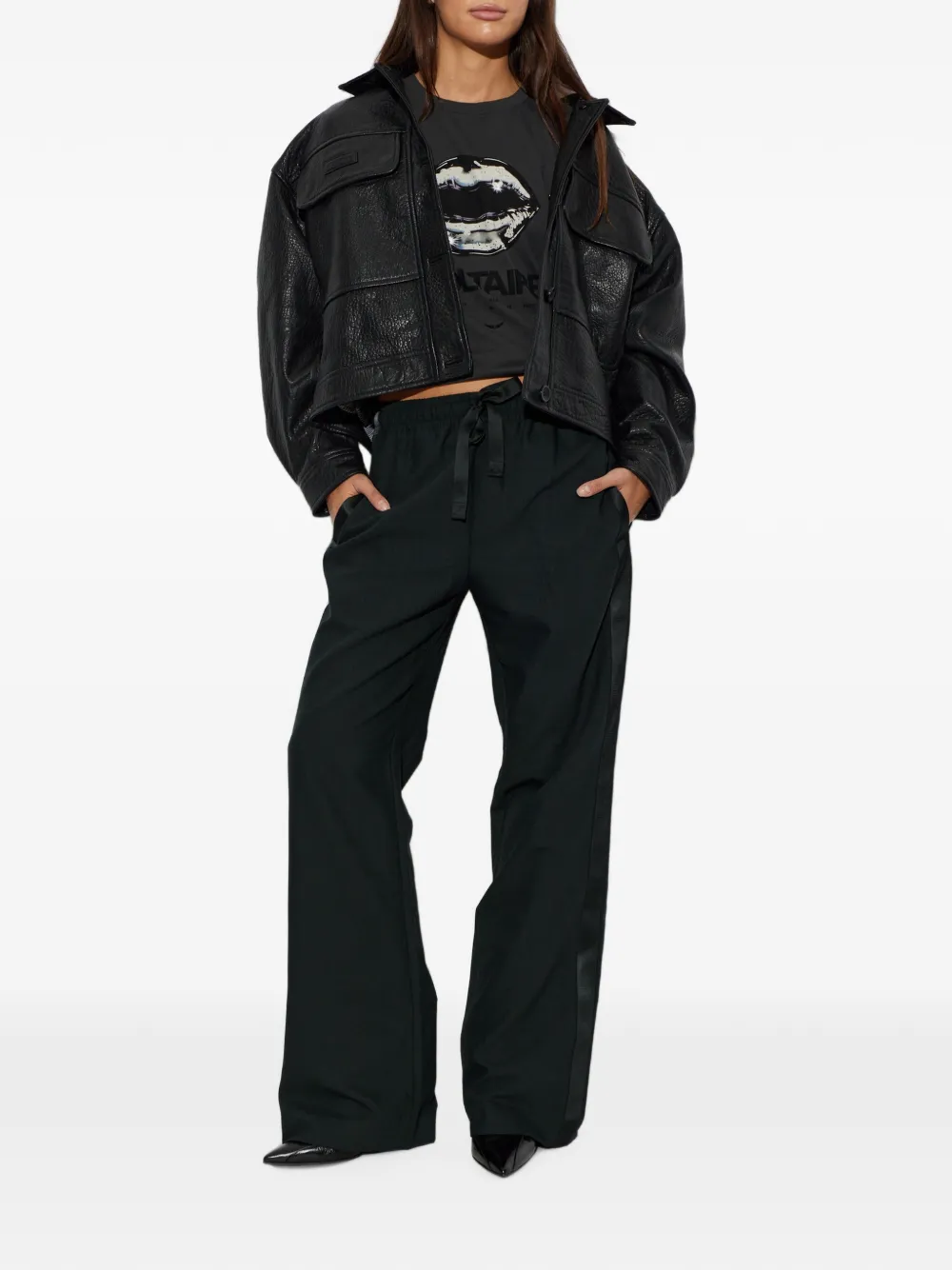 Zadig&Voltaire Tommer HC Tour T-shirt met lippenprint Grijs