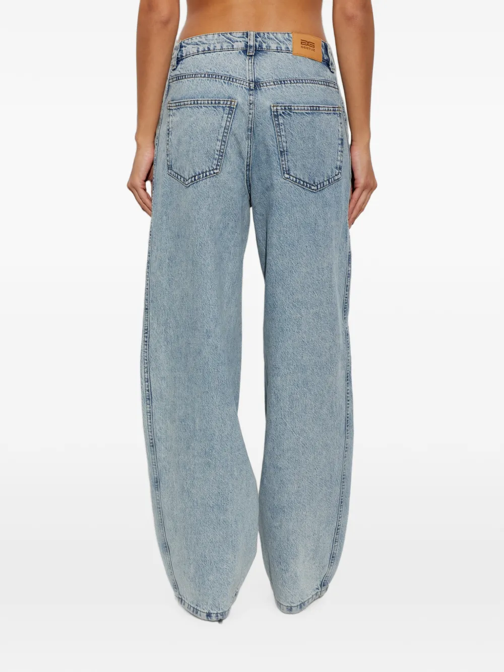 Gestuz GZmawi jeans met toelopende pijpen en acid wassing Blauw