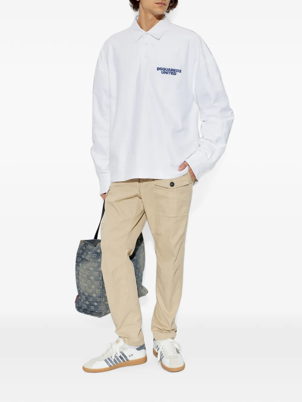 DSQUARED2 Poloshirt met logoprint Wit