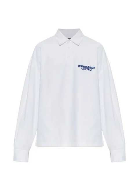 DSQUARED2 logo-print long-sleeved polo shirt